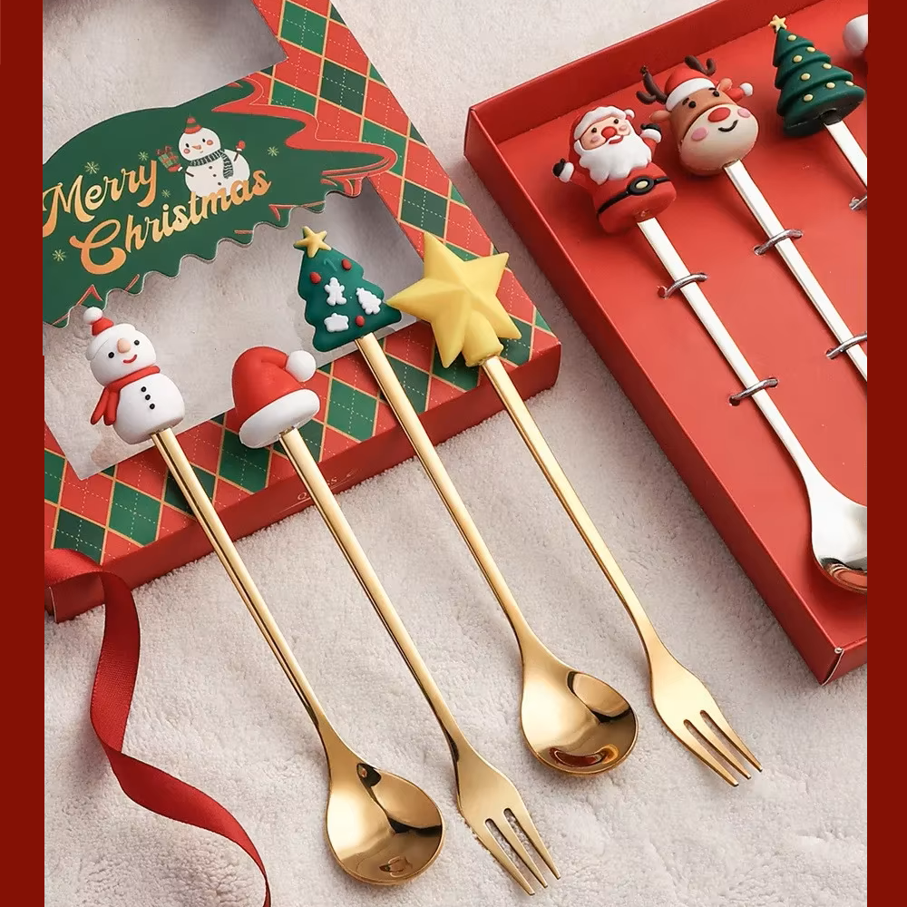 Golden Joy™ Christmas Spoon & Fork Set