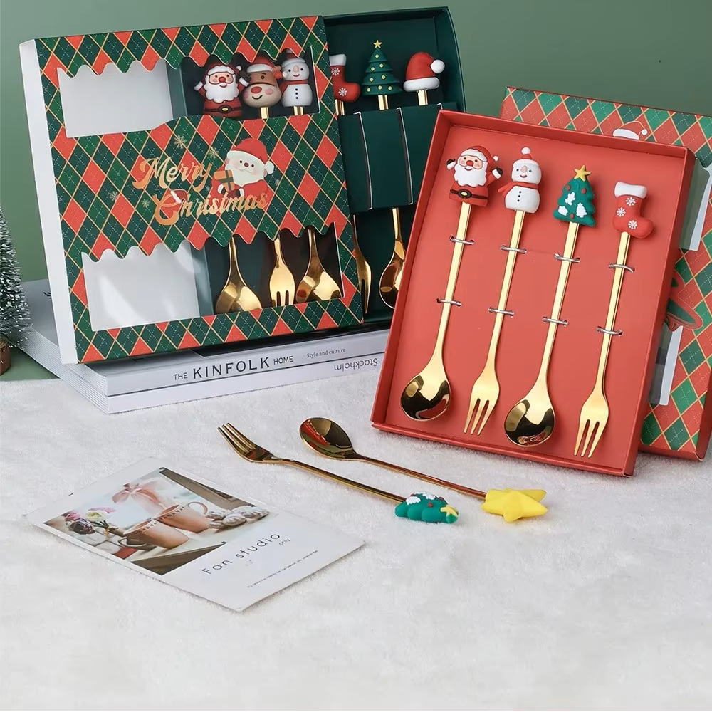 Golden Joy™ Christmas Spoon & Fork Set