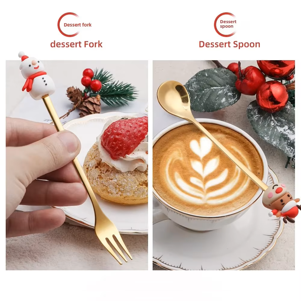 Golden Joy™ Christmas Spoon & Fork Set