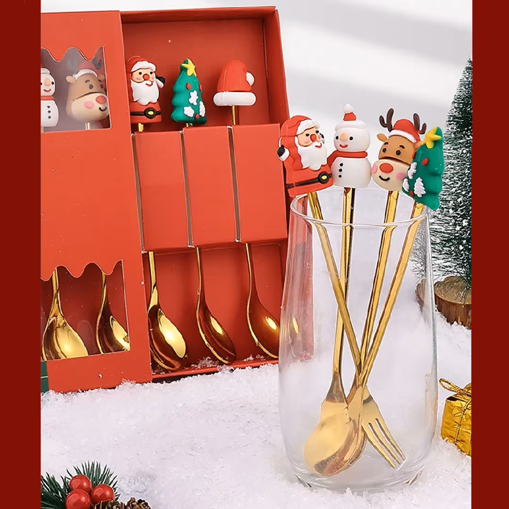Golden Joy™ Christmas Spoon & Fork Set