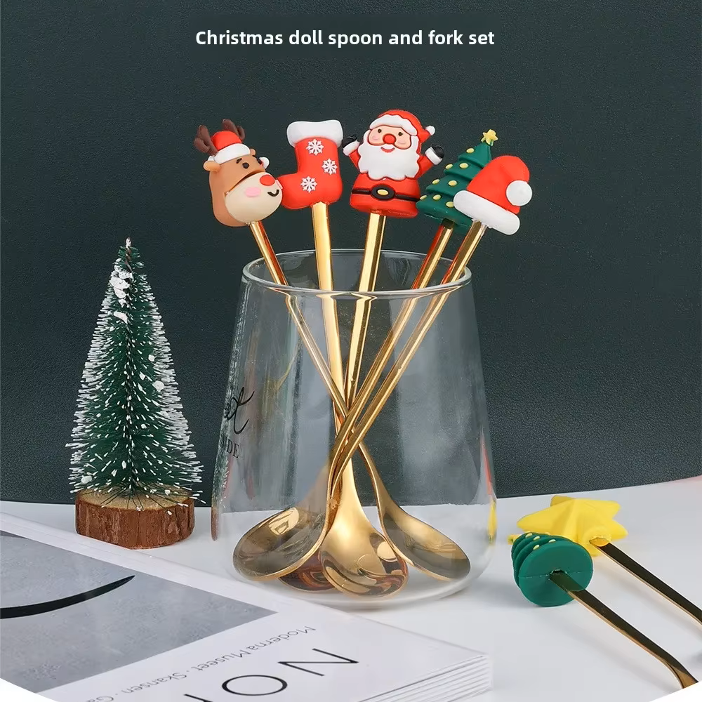 Golden Joy™ Christmas Spoon & Fork Set