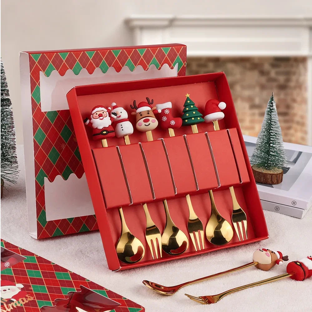 Golden Joy™ Christmas Spoon & Fork Set