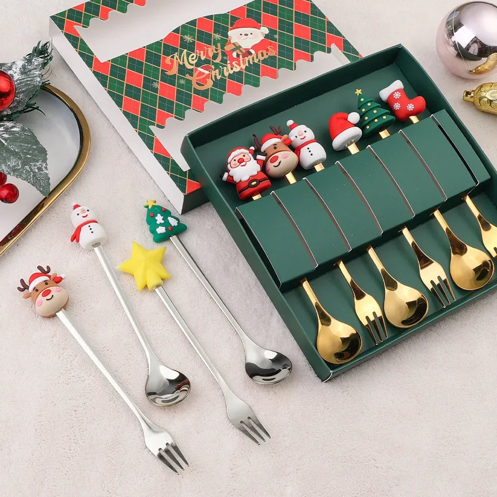 Golden Joy™ Christmas Spoon & Fork Set
