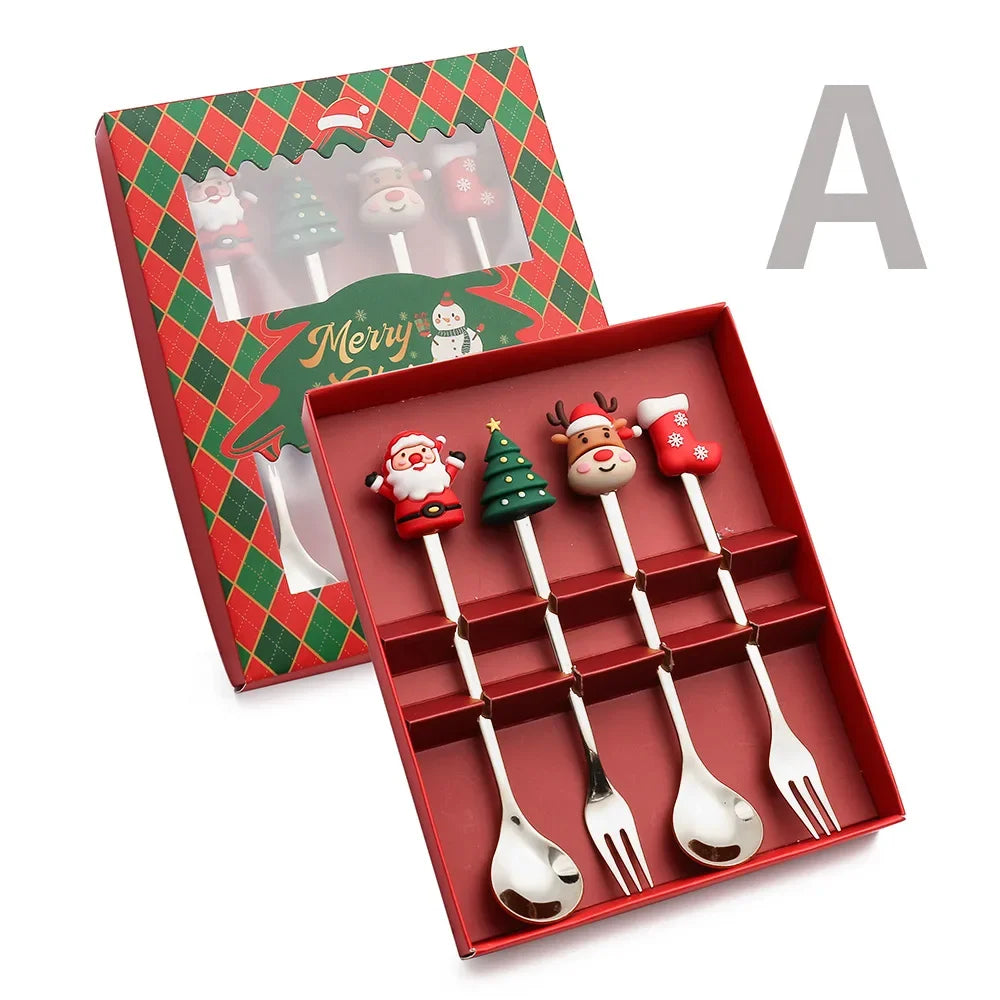 Golden Joy™ Christmas Spoon & Fork Set