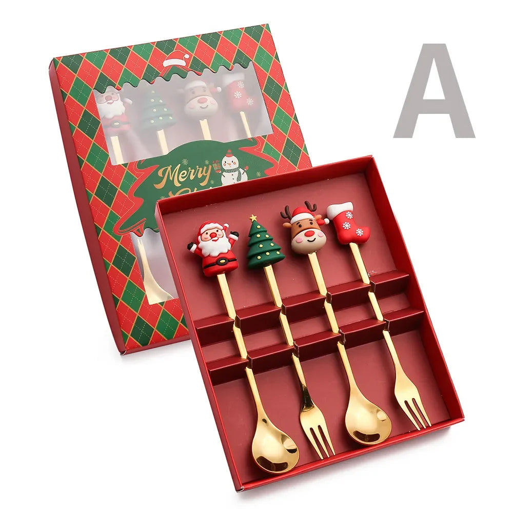 Golden Joy™ Christmas Spoon & Fork Set