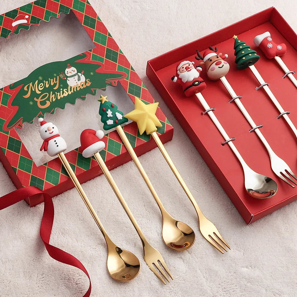 Golden Joy™ Christmas Spoon & Fork Set