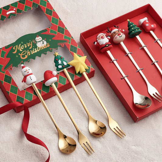 Golden Joy™ Christmas Spoon & Fork Set