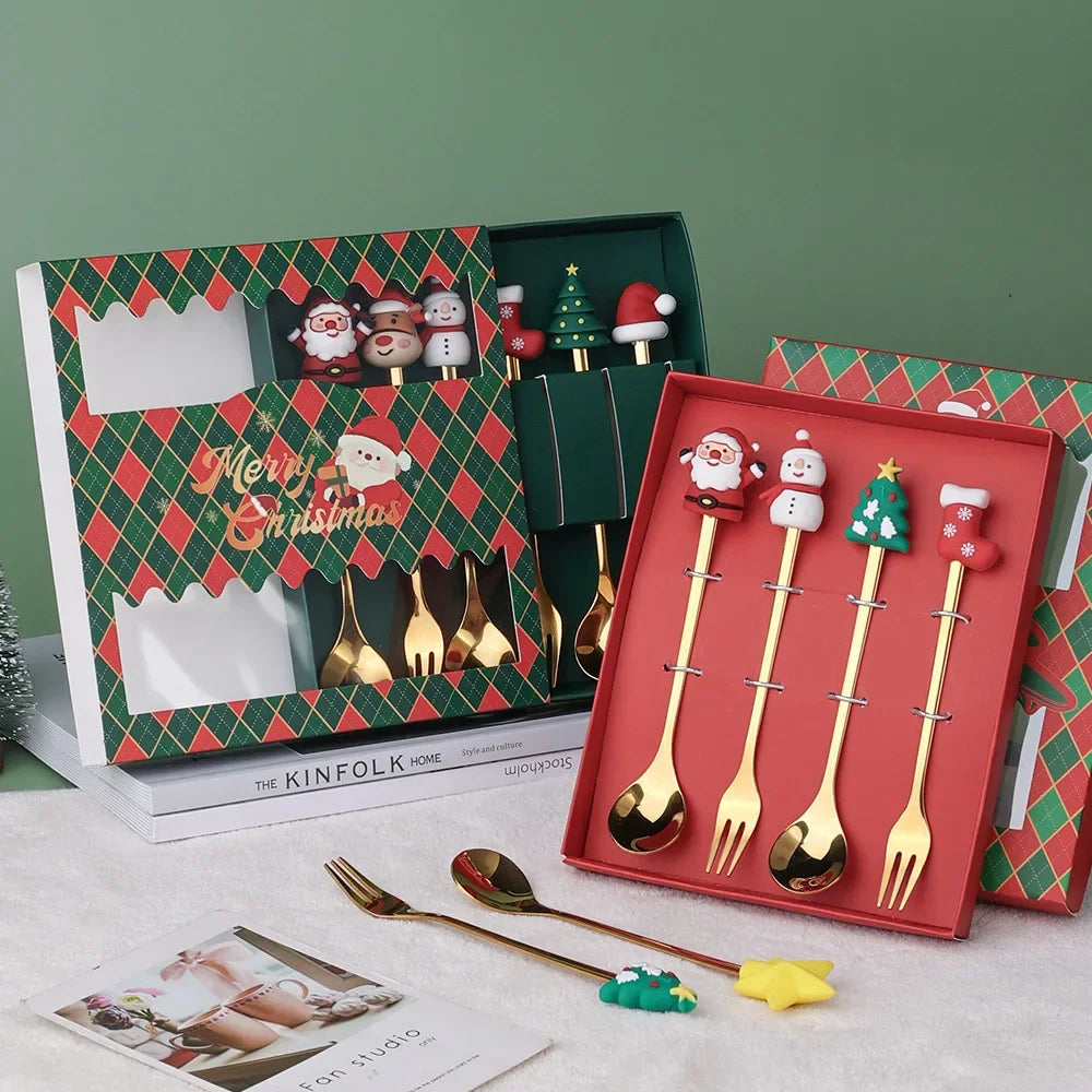 Golden Joy™ Christmas Spoon & Fork Set