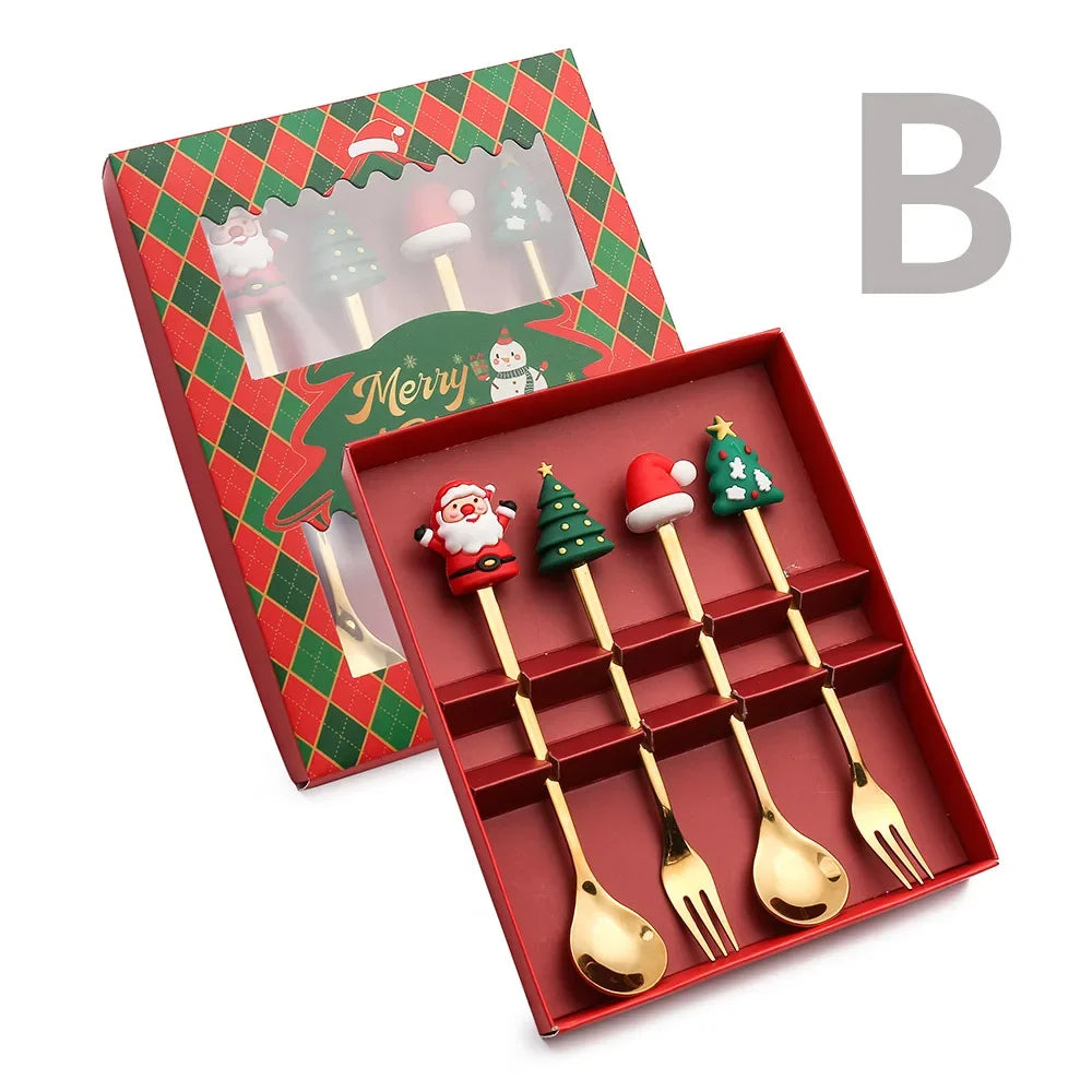 Golden Joy™ Christmas Spoon & Fork Set
